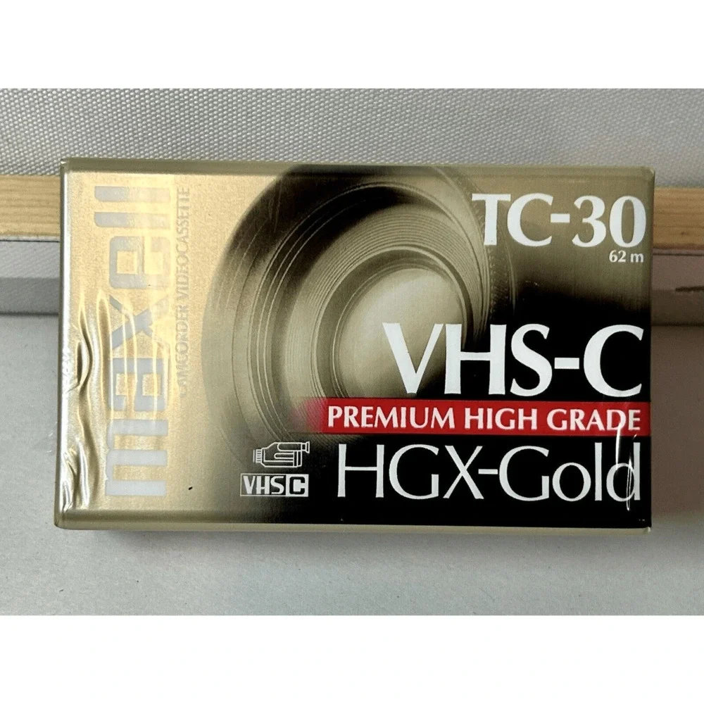 Maxell VHS-C TC-30 HGX-Gold Camcorder Blank Tape  Premium High Grade New Sealed